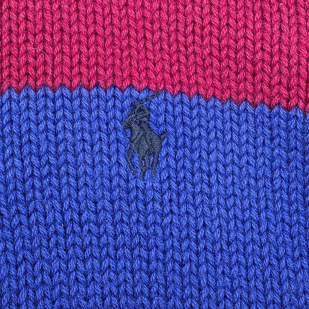 Ralph Lauren Boys‎ Size 24M Royal Blue Red Zip Mock Neck Sweater Pullover